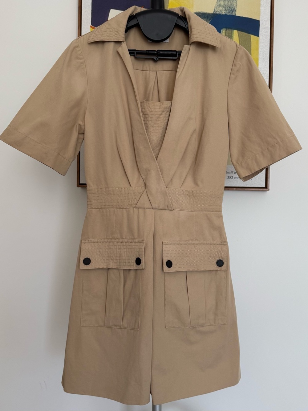 Sandro Tan Kassandre Safari Inspired Mini Dress